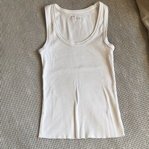 Aerie White Ribbed Tank Top